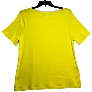 Charter Club Blouse Womens size XXL Yellow Short Sleeve Supima Cotton New